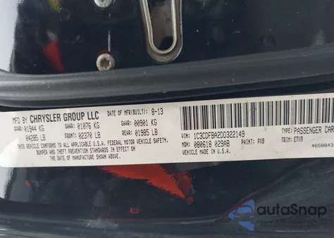 2013 Dodge Dart Sxt z USA, uszkodzony, nr VIN 1C3CDFBA2DD322149